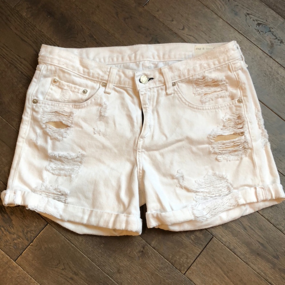 Rag & bone white denim shorts